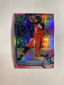 2022 Bowman U University Football PINK REFRACTOR #49 Desmond Ridder 1st Bowman - Bild 1 von 2