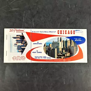 Vintage 1950'S 20-pc Booklet Of Plastichrome Chicago Standard & Mini Postcards - Picture 1 of 7