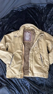 Abrigo chaqueta forrada de piel sintética marrón American Eagle Outfitters XS/TP Foto 1 de 4