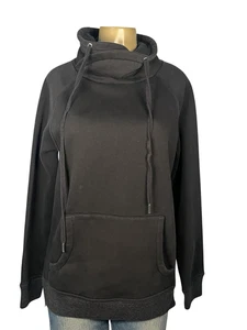 Karl Lagerfeld Paris felpa donna media nera cappuccio collo imbuto zip laterali - Foto 1 di 12