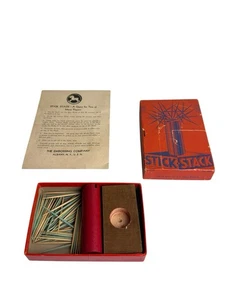 VINTAGE STICK STACK SPIEL SPIEL THE EMBOSSING COMPANY KOMPLETT FARBIGER ZAHNSTOCHER - Bild 1 von 14