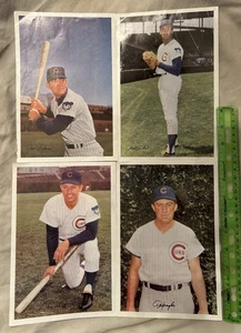 4 Vintage From Team Pictures Chicago Cubs Santo Spangler Hickman Fergie Jenkins - Picture 1 of 4