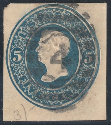 USA U178 stationery envelope, DOUBLE IMPRESSION, 5C. Taylor, cut square - Image 1 of 2