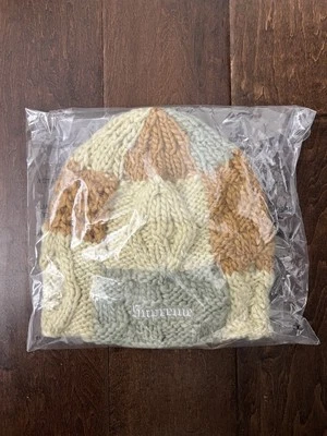Supreme SS25 блок трикотажа Beanie ручной вязки поли желтовато-коричневый коричневый один размер новый в руке - Изображение 1 из 4