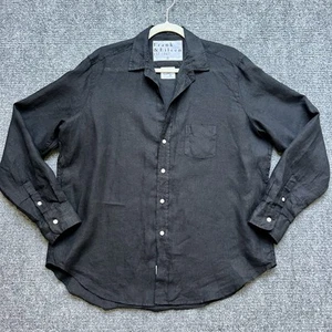 Frank & Eileen Shirt Womens S Black Long Sleeve Button Up 100% Italian Linen - Picture 1 of 8