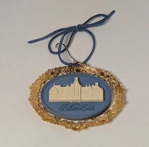 Biltmore Estate ottone e pietra calcarea 2003 Vanderbilt decorazione natalizia oro blu - Foto 1 di 8