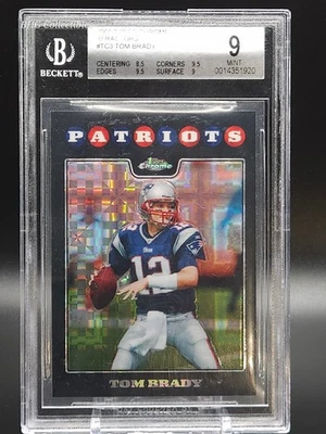 2008 Topps Chrome Tom Brady Xfractors BGS MINT Patriots #TC3 - Image 1 of 2