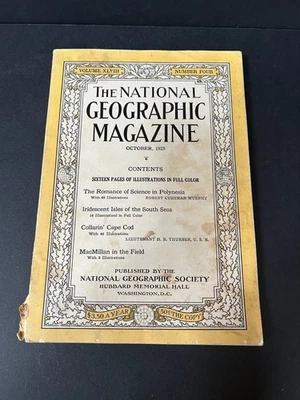 The National Geographic Magazine October 1925 Polynesia USS Cape Cod Car Ads - Image 1 of 4