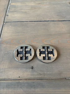Tory Burch Silver Metal Logos Replacement Button Medallions Shoes Upcycle 2" - Picture 1 of 3
