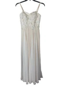 Vestido formal con cuentas Aqua para mujer talla 6 poliéster marfil - Imagen 1 de 8