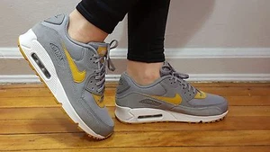 Nike Air Max 90 Stealth/Gold Dart-White 325213-039 Wmn Sz 9.5 Retro Old School - Picture 1 of 5
