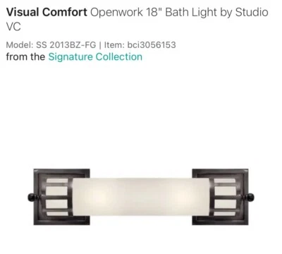 Visual Comfort SS 2013BZ-FG Openwork 24" Bath Light by Studio VC NEW - Image 1 of 4