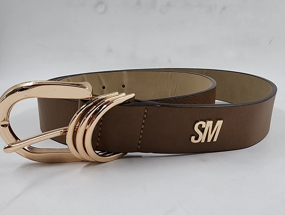 Cinturón Steve Madden Multi D-Ring Keeper con herrajes dorados para mujer XL marrón Foto 1 de 4