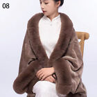 Luxury Faux Fur Shawl Scarves Bridal Fur Shrug Long Wrap Cape Autumn Winter Us