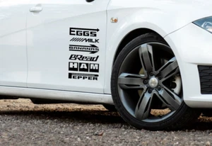 Autocollant vinyle autocollant voiture liste de courses x2 design JDM course conduite drôle voiture fourgon - Photo 1/6