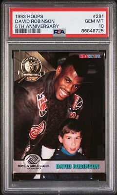 PSA 10 GEM MINT 1993 HOOPS DAVID ROBINSON 5th ANNIVERSARY SPURS B201 - Image 1 of 2