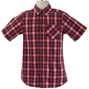 511 Tactical Snap Button Up Short Sleeve Shirt Red/White Plaid Mens Size XSmall - Picture 1 of 6