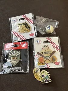 MLB vintage Los AngelesDodge pins. 4 Pins And 1 Xtra Mini Dodger Ball Ornament - Picture 1 of 8