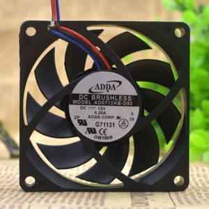 1pc ADDA AD0712HB-D93 7CM 7015 12V 0.20A 3-wire CPU Cooling Fan - Picture 1 of 9