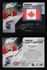 2019-20 SPx UD Black Pride of a Nation /99 Nick Suzuki RPA Rookie Patch Auto RC