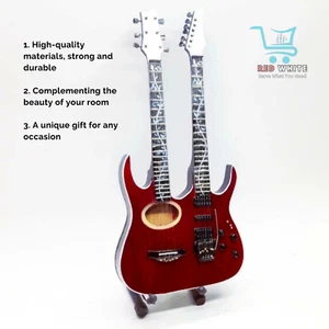 2 pcs Ibanez Red Mini Guitar – Steve Vai Double Neck Free Shipping - Picture 1 of 5