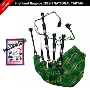Scottish Highland Bagpipe Silver Mounts Rosewood Black Finish Free Tutor + Bag - Picture 1 of 4