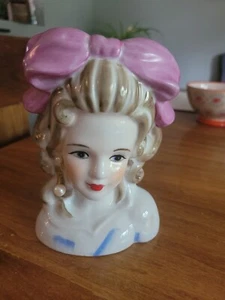 Vintage Beautiful  Nippon  Young Lady Head Vase (hand painted) - Picture 1 of 9
