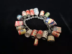 Vintage 20 Charms Bracelet Advertising Food Drink ~ Duz/Heinz/ & More - Picture 1 of 7