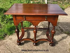 Antique William And Mary Oak Lowboy Table With Drawer. - Picture 1 of 12