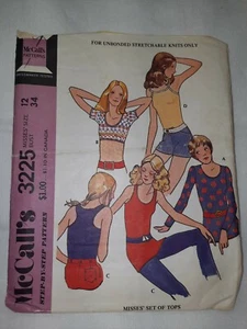 Vintage 1972 McCall's Pattern 3225 Groovy Stretch Misses' Set of Tops Size 12 - Picture 1 of 6