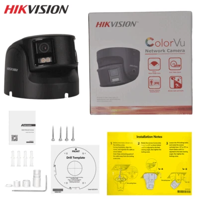 Black Hikvision 4k 8MP ColorVu 180 Panoramic IP Camera DS-2CD2387G2P-LSU/SL CCTV - Image 1 of 4