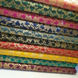 Vintage Floral Brocade Material Jacquard Costume Craft Dress Quilting Fabric 44" - Picture 1 of 32