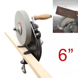 6 Zoll Radhandschleifer Handkurbelschleifer Schärfer Werkzeug für Requisiten und Messer - Bild 1 von 10