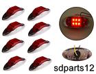 8x 24v/12v 6 LED Template Lights Truck Camper Trailers Red Oval Chrome