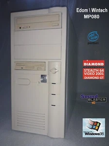 Edom/WinTech MP080 - PENTIUM 200 MHZ - DIAMOND STEALTH 64 VIDEO 2001 - TESTATO - Foto 1 di 21
