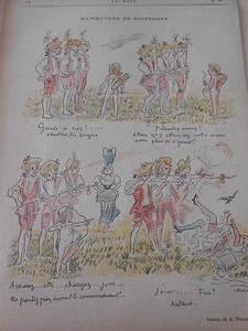 Caricature 1895 de Willette Manoeuvres de Printemps - Foto 1 di 1