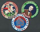 Roma Italy Classic   Lot Of 3 Vintage Luggage Hotel Labels Set 2