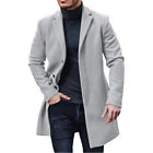 Mens Winter Warm Trench Coat Long Jacket Smart Formal Work Outwear Overcoat Uk
