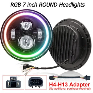 Par de faros redondos RGB de 7 pulgadas para Chevy Chevelle 1971 1972-1973 haz alto/bajo DRL - Imagen 1 de 14