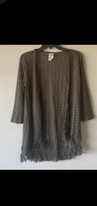 Self Esteem Medium Cardigan  For Love Green Boho Fringe (B/4) - Picture 1 of 6