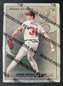Leaf Preferred Steel #53 1996 Greg Maddux Atlanta Braves con película protectora - Imagen 1 de 2