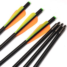 Flechas de tiro con arco 12 piezas ballesta de fibra de vidrio 20" diámetro 8 mm puntas caza tiro con arco