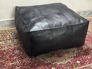 Leather Aamazing Moroccan Ottoman Pouffe Unstuffed Footstool New Genuine Boho - Picture 1 of 11