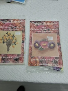 CREATIVE BEGINNINGS SILK EMBROIDERY ROMANCING THE ROSE & Pansy For Your Thoughts - Picture 1 of 5