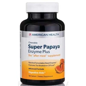 American Health Chewable Super Papaya Enzyme Plus 180 Tabs - Picture 1 of 2