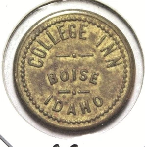 Boise Idaho College Inn Good for 5c Trade Brass 21mm Token - Picture 1 of 2