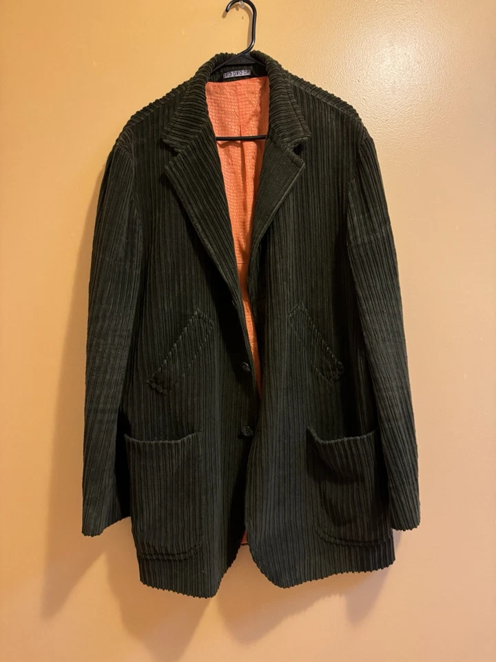 Винтажное мужское зеленое вельветовое пальто Dolce & Gabbana D&G размер 38 США 52 ЕВРО - Изображение 1 из 4