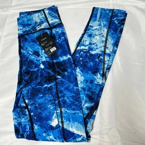 Neu mit Etikett abstrakter Druck blau, weiß und schwarz Stretch Sportleggings Gr. S/M - Bild 1 von 2