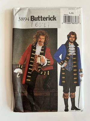 Butterick 3894 Pirate Buccaneer Capt Hook Theater Costume Sewing Pattern L, XL - Image 1 of 2