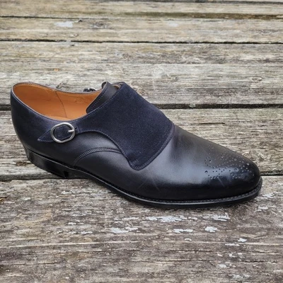 AMPUTEE-J Fitzpatrick Navy Blue RIGHT FOOT ONLY Monk Straps Shoes sz 9 US / 8 UK - Image 1 of 4